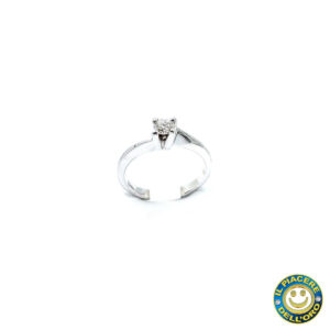 Solitario oro bianco con diamante – foto 2