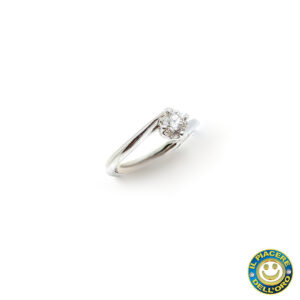 Solitario Oro Bianco con Diamante Ct 0,25