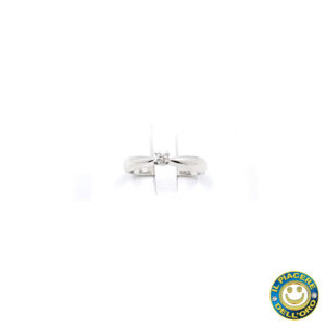 Solitario oro bianco con diamante da 0.10ct
