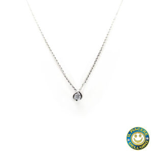 Punto luce oro bianco con diamante 0.10ct