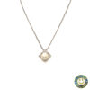 Collana con ciondolo perla e diamanti in oro bianco