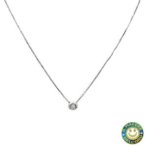 Punto luce oro bianco con diamante 0.18ct