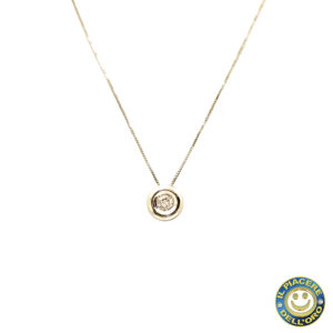 Collana oro bianco punto luce