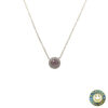 Collana Argento Rodiato  Punto Luce Pietra Rosa