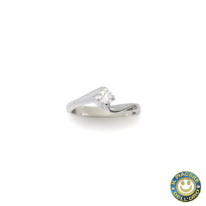 Solitario in Oro bianco con Diamante 0.15 Ct