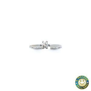 Solitario in oro bianco 0.18ct