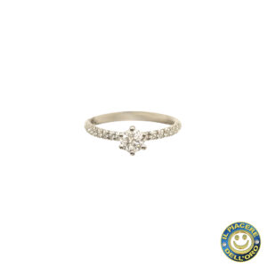 Solitario eternity oro bianco e diamanti
