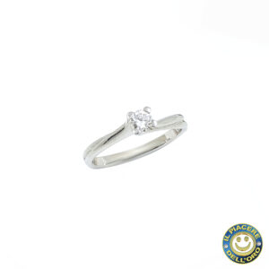 Solitario in Oro Bianco con Diamante Ct 0.21