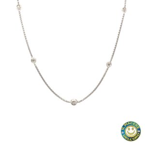 Collana oro bianco con diamanti
