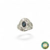 Anello oro bianco diamanti e zaffiro