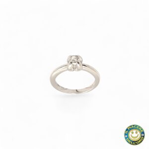 Solitario oro bianco con diamante
