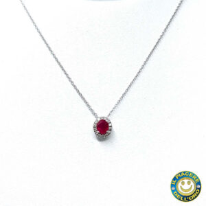 Collana Salvini Oro Bianco con Rubino e Diamanti