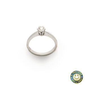 Anello Solitario Oro Bianco con Diamante