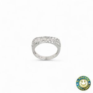 Anello Pavè Oro Bianco Ct 0.70