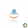 Anello Argento Rodiato modello Pomellato con Pietra Turchese