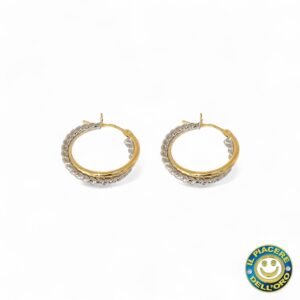 Orecchini Oro Giallo e Bianco