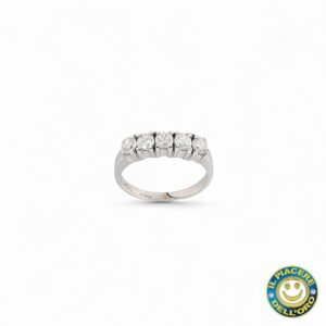 Anello Oro Bianco con Zirconi