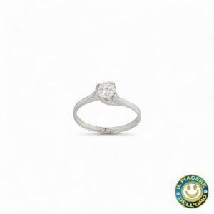 Anello Oro Bianco con Diamanti 0,37 Ct