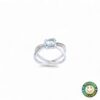 Anello Oro Bianco con Pietra Azzurra