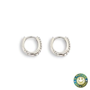 Orecchino Oro Bianco con Zirconi