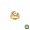 Anello oro Giallo con Diamantini e Perla