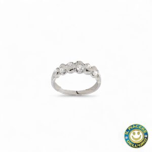Anello Riviera Oro Bianco con 0.65 Ct di Diamanti
