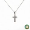 Collana Oro Bianco con Croce e Zirconi