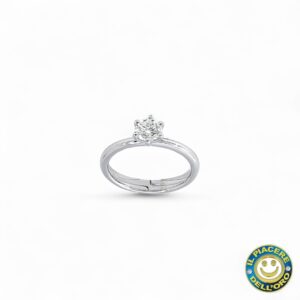 Solitario Oro Bianco con Diamante Ct 0,52 F VS1