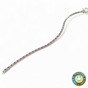 Tennis argento zirconi bianchi e rossi