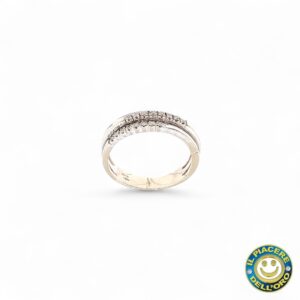 Anello Oro Bianco con  Diamantini