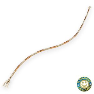 Tennis Oro Bianco con Diamanti Bianchi e Brown
