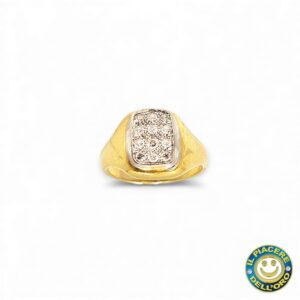 Anello Oro Giallo con  Diamanti 0.12 Ct