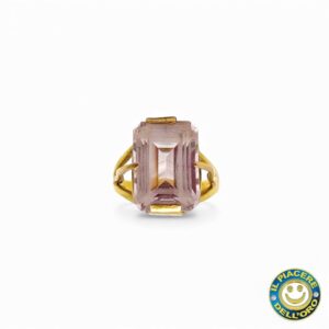 Anello Oro Giallo con Pietra Rosa