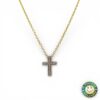 Collana Oro Giallo con Ciondolo Croce di Diamanti