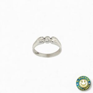 Anello Trilogy Oro Bianco con Diamanti
