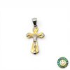 Ciondolo Croce Oro Giallo e Bianco