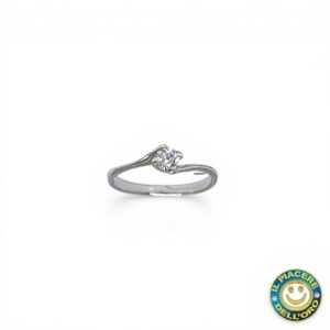 Solitario in Oro Bianco con Diamante