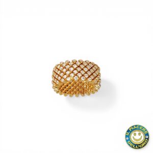 Anello Fascia Oro Giallo con Diamanti(con estensione di misura )