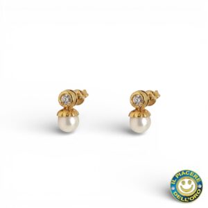 Orecchino Oro Giallo Con Perla