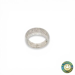 Anello Oro Bianco con Pavè di Diamanti  Ct 1.01 G VS