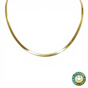 Collana Piatta in Argento Dorato