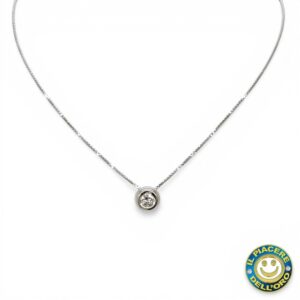 Collana in Oro Bianco con Ciondolo Cipollina