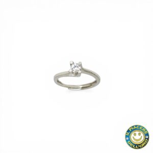 Solitario in Argento Rodiato