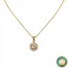 Collana in Argento Dorato Esagono con Zirconi