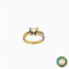 Solitario Oro Giallo e Bianco con Diamante