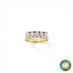 Veretta Oro Giallo e Bianco con Diamanti 0.60 Ct