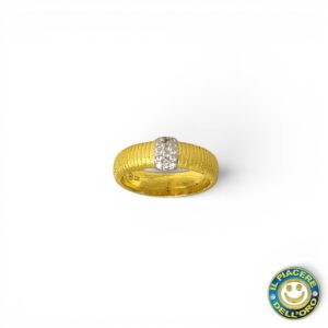Anello in Argento Dorato con Zirconi