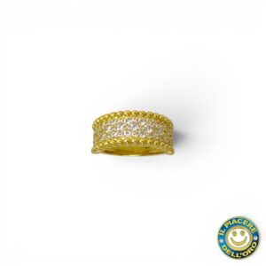Anello in Argento Dorato con Zirconi