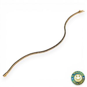 Tennis Oro Giallo con Zirconi Neri