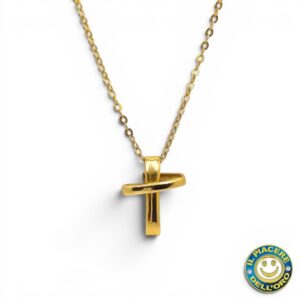Collana  con Ciondolo Croce in Oro Giallo